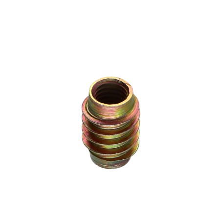 1 x Self Tapping Insert Not Slotted Yellow Zinc M8 15X30