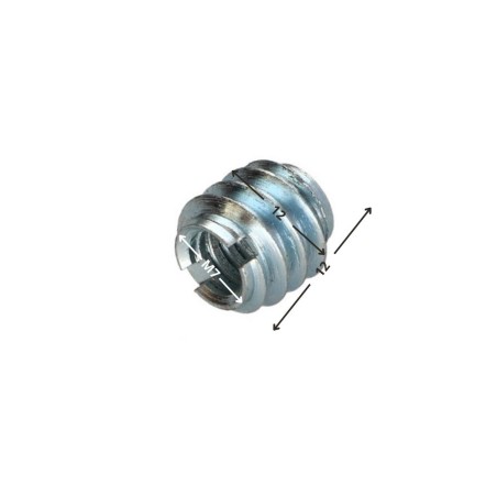 1 x Self Tapping Insert Slotted Zinc Plated M7 Pitch 150 12X12