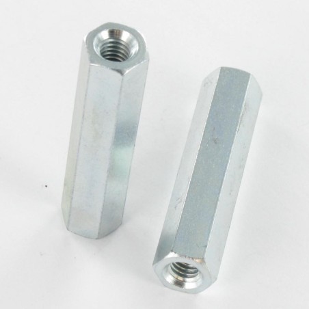 1 x Coupling Nut Hexagonal 10X45 M6 Zinc Plated