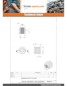 Self Tapping Insert Slotted Zinc Plated M8 13X15 2