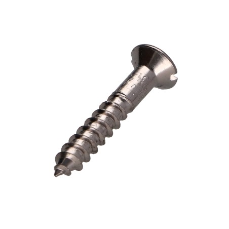 1 x Wood Screw Chrome Plated Brass Countersunk Head Slotted 3.5X12
