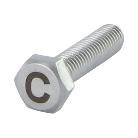 1 x Machine Screw Hexagonal Head 8X35 Stainless Steel A4 with letter engraving "C"