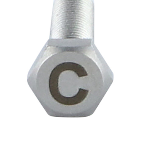 1 x Machine Screw Hexagonal Head 8X35 Stainless Steel A4 with letter engraving "C"