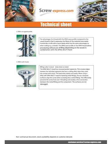 1 x Screw Spax Countersunk Head Pozi PZ2 4X15...