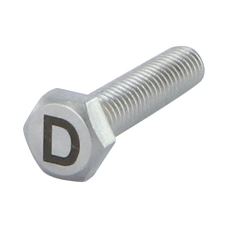 1 x Machine Screw Hexagonal Head 8X35 Stainless Steel A4 with letter engraving "D"