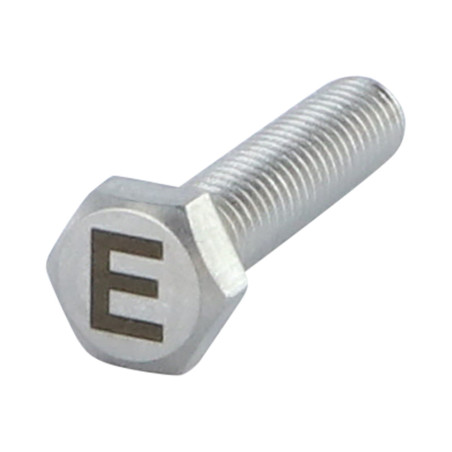 1 x Machine Screw Hexagonal Head 8X35 Stainless Steel A4 with letter engraving "E"