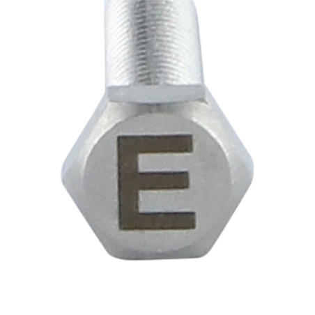 1 x Machine Screw Hexagonal Head 8X35 Stainless Steel A4 with letter engraving "E"