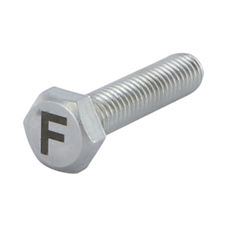 1 x Machine Screw Hexagonal Head 8X35 Stainless Steel A4 with letter engraving "F"