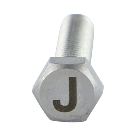 1 x Machine Screw Hexagonal Head 8X35 Stainless Steel A4 with letter engraving "J"