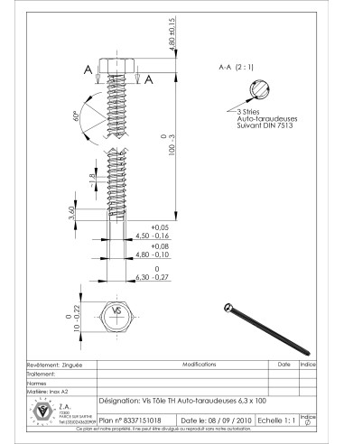 1 x Thread Rolling Screw Self Tapping Screw...