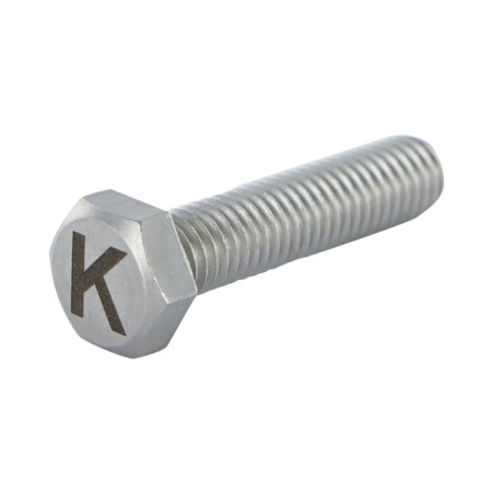1 x Machine Screw Hexagonal Head 8X35 Stainless Steel A4 with letter engraving "K"