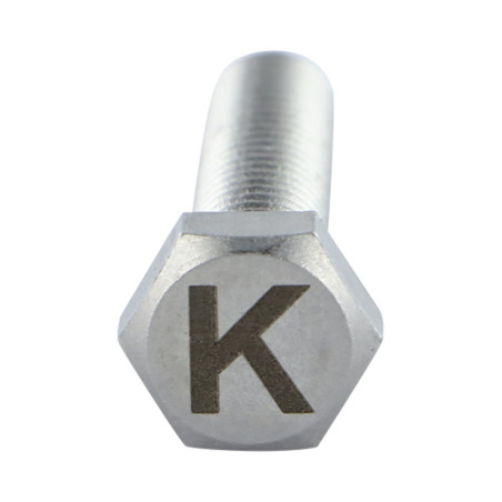1 x Machine Screw Hexagonal Head 8X35 Stainless Steel A4 with letter engraving "K"