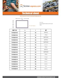 Rectangular tube cap 25X15 Tube wall thickness 0.8 to 2.5... 2