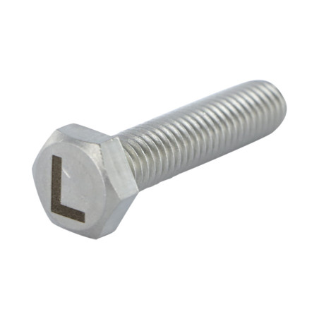 1 x Machine Screw Hexagonal Head 8X35 Stainless Steel A4 with letter engraving "L"