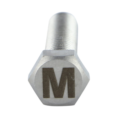 1 x Machine Screw Hexagonal Head 8X35 Stainless Steel A4 with letter engraving "M"