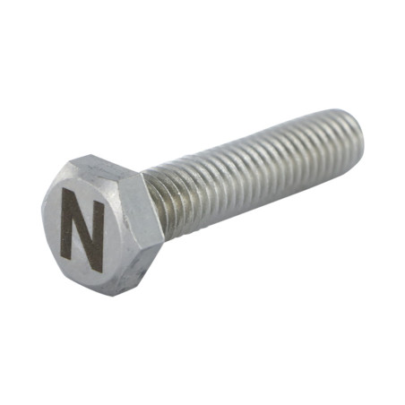 1 x Machine Screw Hexagonal Head 8X35 Stainless Steel A4 with letter engraving "N"