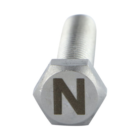 1 x Machine Screw Hexagonal Head 8X35 Stainless Steel A4 Engraving Letter LETTER "N"