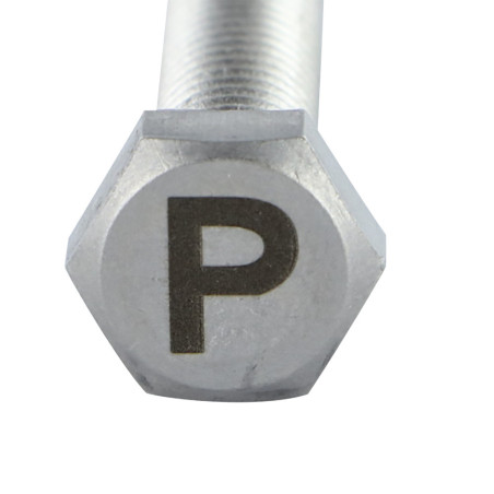 1 x Machine Screw Hexagonal Head 8X35 Stainless Steel A4 with letter engraving "P"