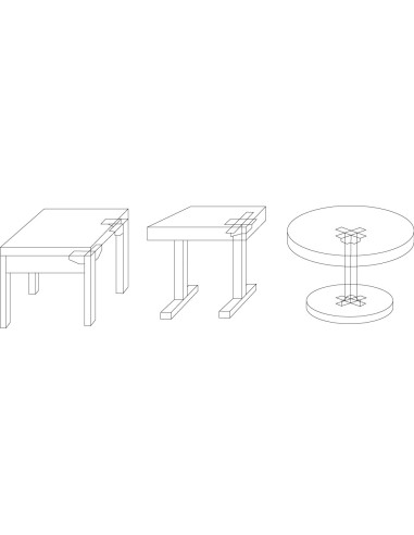 1 x Table fitting FOOT RECTANGLE Zinc Plated