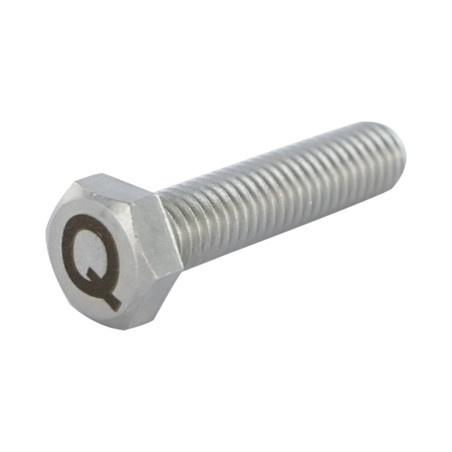 1 x Machine Screw Hexagonal Head 8X35 Stainless Steel A4 with letter engraving "Q"