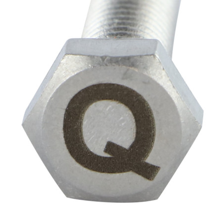 1 x Machine Screw Hexagonal Head 8X35 Stainless Steel A4 with letter engraving "Q"