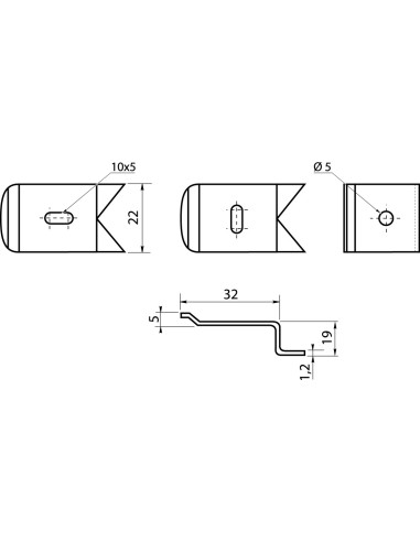1 x Spoon Shelf Support Of TABLE Zinc Plated
