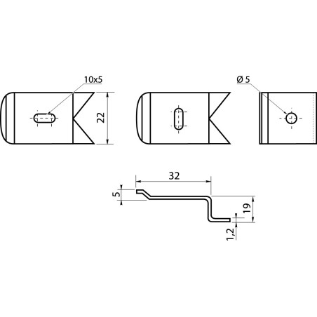 1 x Spoon Shelf Support Of TABLE Zinc Plated