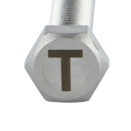 1 x Machine Screw Hexagonal Head 8X35 Stainless Steel A4 with letter engraving "T"
