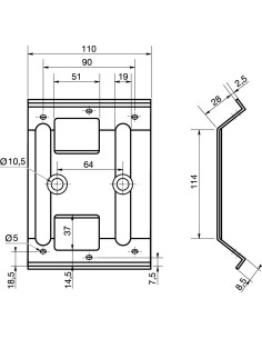 Table fitting 110X114 Zinc Plated 2