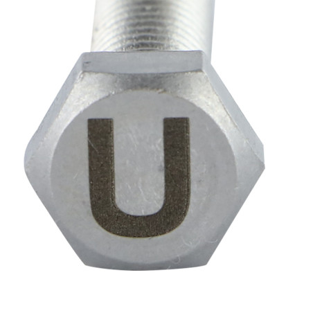 1 x Machine Screw Hexagonal Head 8X35 Stainless Steel A4 with letter engraving "U"