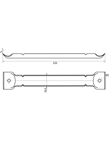 1 x STIFFENER Of TABLE Length 222 Zinc Plated