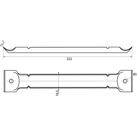 1 x STIFFENER Of TABLE Length 222 Zinc Plated