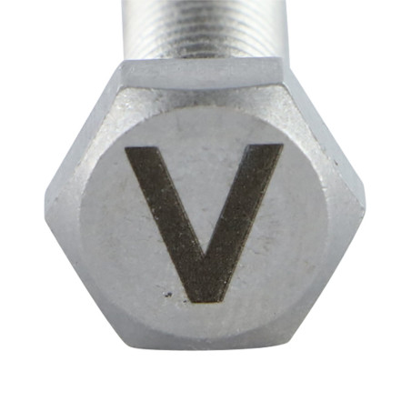1 x Machine Screw Hexagonal Head 8X35 Stainless Steel A4 with letter engraving "V"