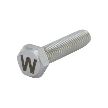 1 x Machine Screw Hexagonal Head 8X35 Stainless Steel A4 with letter engraving "W"