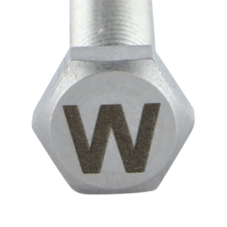 1 x Machine Screw Hexagonal Head 8X35 Stainless Steel A4 with letter engraving "W"