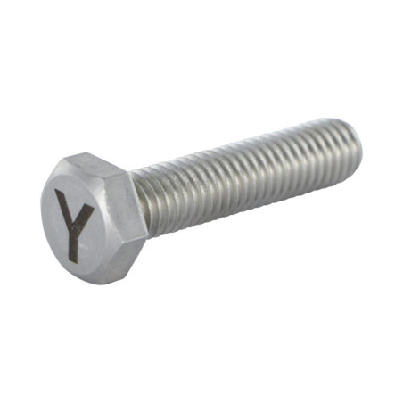 1 x Machine Screw Hexagonal Head 8X35 Stainless Steel A4 with letter engraving "Y"