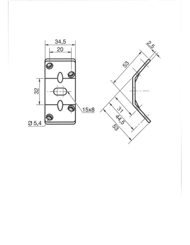 1 x Table fitting 5 Hole Zinc Plated