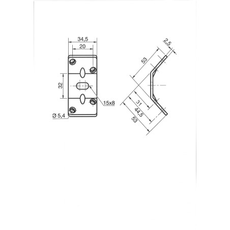 1 x Table fitting 5 Hole Zinc Plated