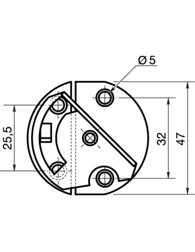 1 x Table fitting round Diameter 47 Zinc Plated...