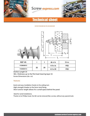 1 x Setting Tool GKW Plug GK Fischer