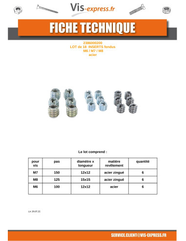 1 x Pack of 18 Self Tapping Insert Slotted...