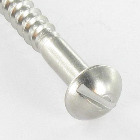 1 x Wood Screw Stainless Steel A2 Round Head Slotted 4X35