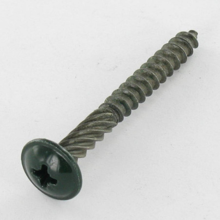 1 x Screw Floral Large Round Head Pozi 2 5X45 Aluminium Ral6009/Fir Green