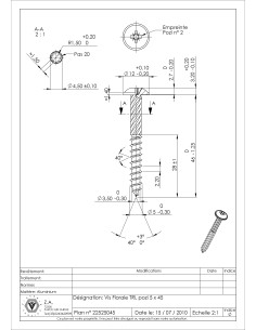 Screw Floral Large Round Head Pozi PZ2 5X45 Aluminium... 2