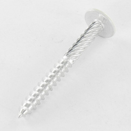 1 x Screw Floral Large Round Head Pozi PZ2 5X45 Aluminium Ral9010/Pure White