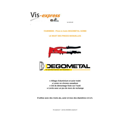 1 x DEGOMETAL GO rivet gun 980
