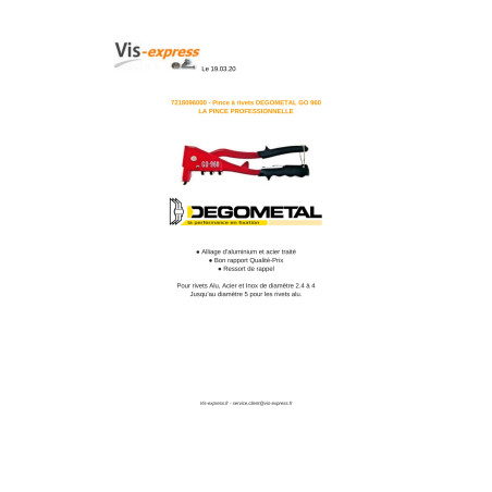 1 x DEGOMETAL GO rivet gun 960