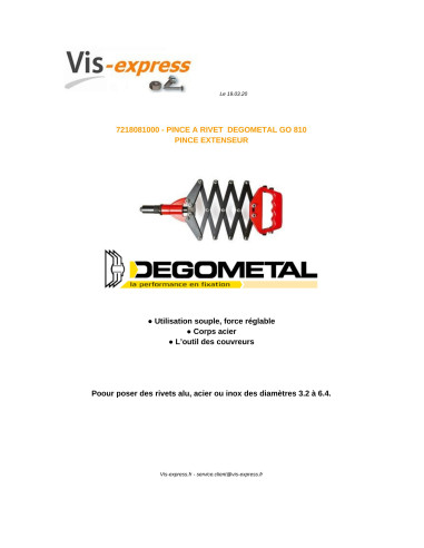 1 x DEGOMETAL GO rivet gun 810