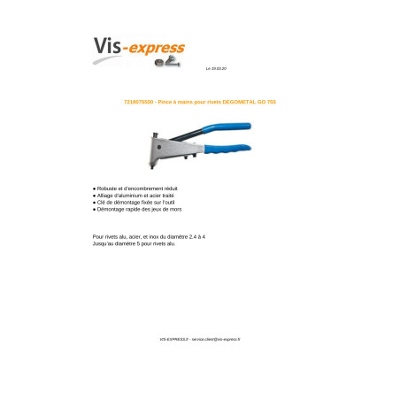 1 x DEGOMETAL GO rivet gun 755