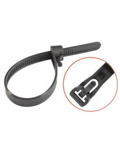 Re-openable clamps 7.6X300 black nylon Polyamide 6.6